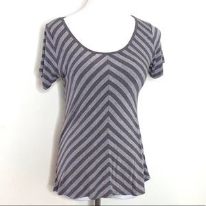 Lularoe Grey Striped Classic Tee
